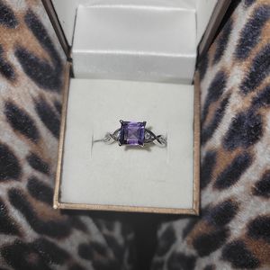 Princess Cut Solitaire Alexandrite ring